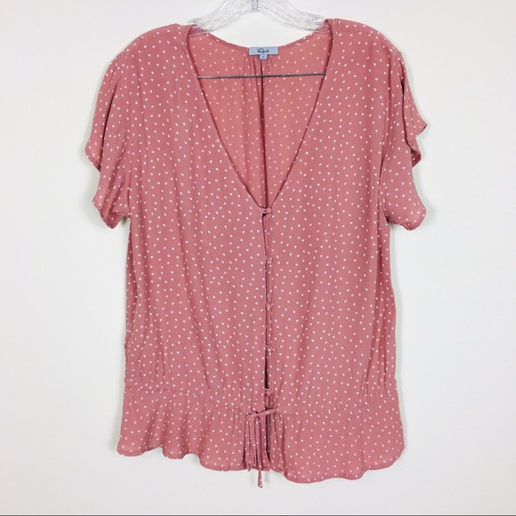 Rails | BRETTON MINI HEARTS Button Blush TOP Large - Picture 6 of 8